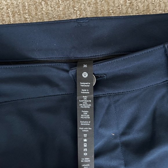Lululemon ABC Slim-Fit Warpstreme 36-32 True Navy - Picture 2 of 3